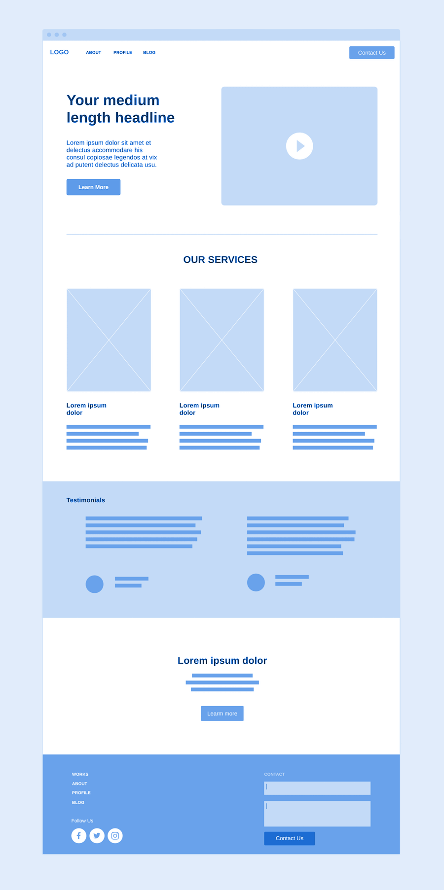 Website wireframe